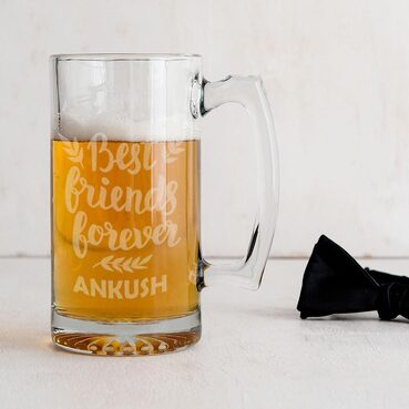Sand Carved Beer Glass for Friend