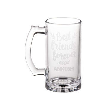 Sand Carved Beer Glass for Friend