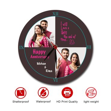 Personalized Photo Wall Clocks Online In India Anniversary Gift For Husband