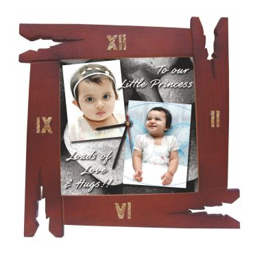 Personalized Wall Clock with Wooden Frame