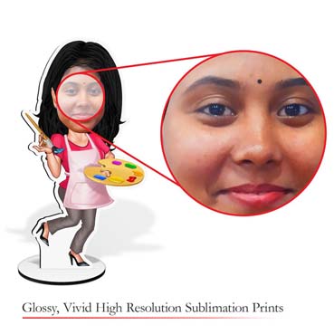 Personalized single Caricature of painter for Her