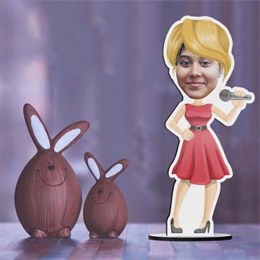Personalized Single Caricature For Girl Singer