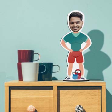 Personalized Single Caricature For Gym Freak Boys
