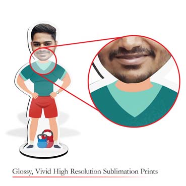 Personalized Single Caricature For Gym Freak Boys