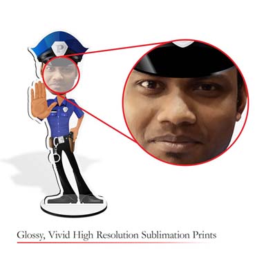 Personalized Single Caricature Of Police For Boys