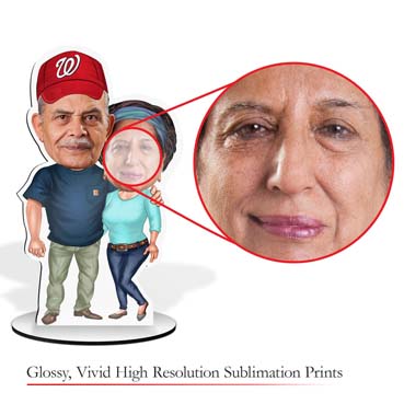 Personalised Caricature For Modern Oldage Couple