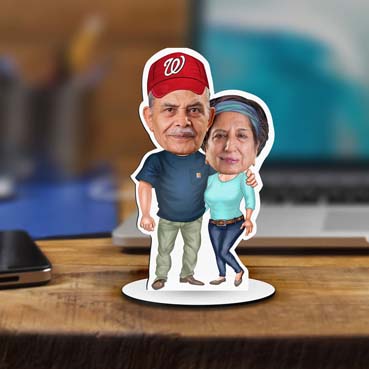 Personalised Caricature For Modern Oldage Couple
