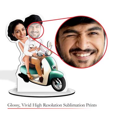 Personalised Caricature for Scooter Couple