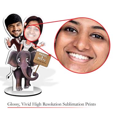 Personalised Caricature for Funny Elephant Married Couple