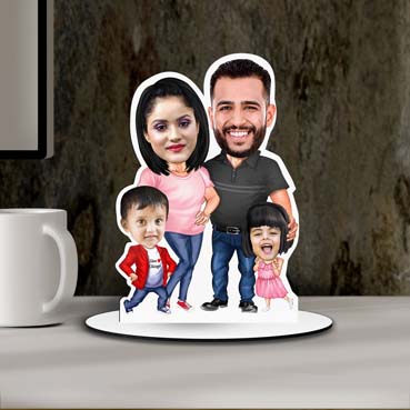 Personalised Caricature For Nuclear Family