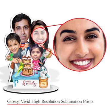 Personalised Caricature For Happy Family