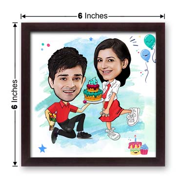 Birthday Couple Caricature Frame