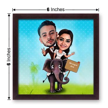 Cute Elephant Caricature Frame