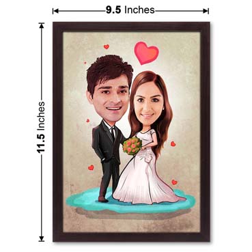 Wedding Couple Caricature Large Frame