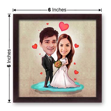 Wedding Couple Caricature Frame