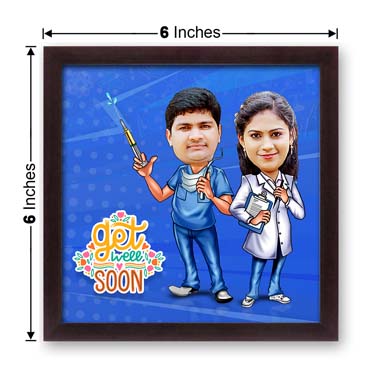 Doctor Couple Caricature Frame