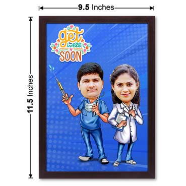 Doctor Couple Caricature Large Frame