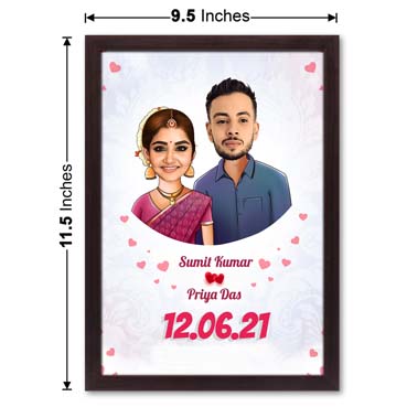 Couple Anniversary Caricature Large Frame