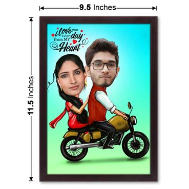 Bullet Couple Caricature Large Frame