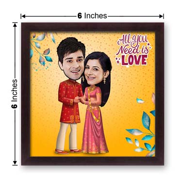 Desi Couple Caricature Frame