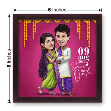 Bengali Couple Caricature Frame