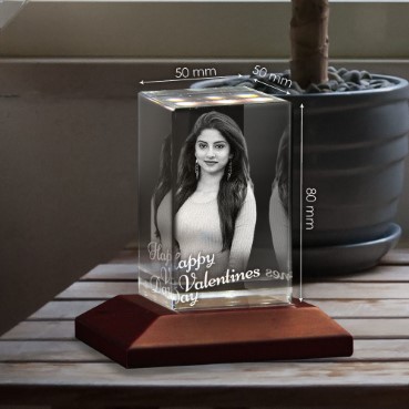 Personalised Romantic Rectangular 3D Crystal