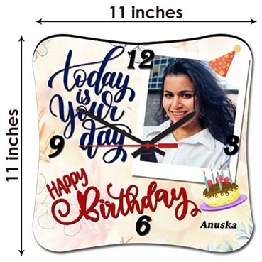 Wall Clock Personalised for Female Friend Birthday (11'x11')