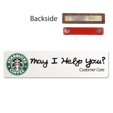 White Metal Pocket Badge with Magnet Back