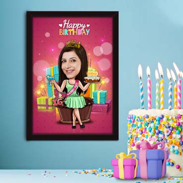 Birthday Caricature Large Frame