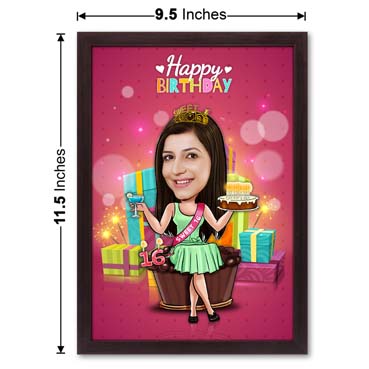 Birthday Caricature Large Frame