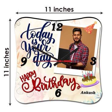 Wall Clock Personalised for Male Friend Birthday (11'x11')