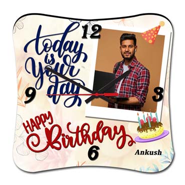 Wall Clock Personalised for Male Friend Birthday (11'x11')