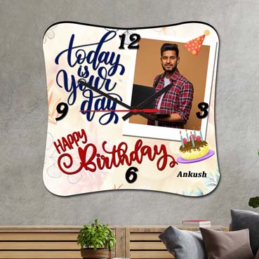 Wall Clock Personalised for Male Friend Birthday (11'x11')