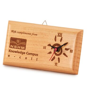 Personalized Wooden Desktop Clock for Business Gifting