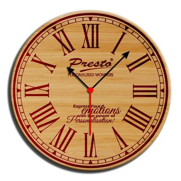 Custom Laser Engraved Round Clock