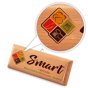 Full HD Color Personalised Wooden Name Plate 9 x 3 inches