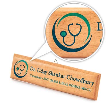 Full HD Color Personalised Wooden Name Plate 12 x 3 inches