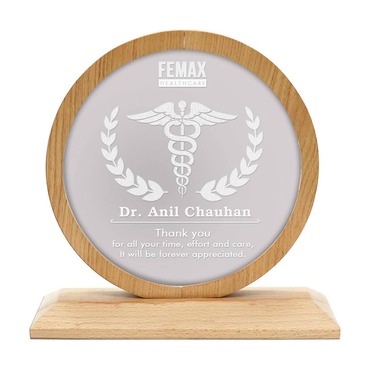 Custom Acrylic Memento with Wooden Base and Round Frame(20PCS)