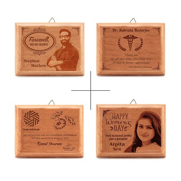Perfect Personalized Wooden Photo Plaque as Gift (3PCS)