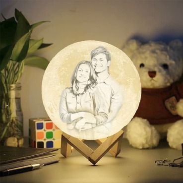 Personalised 3D Moon Lamp Gift for Valentines Day