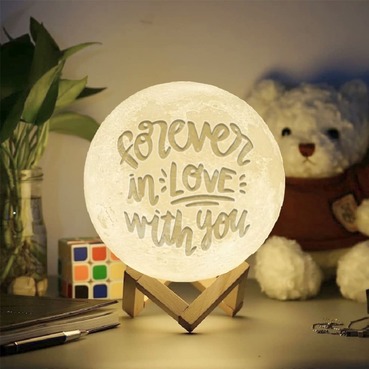 Personalised 3D Moon Lamp Gift for Valentines Day