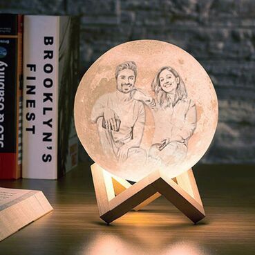 Personalised 3D Moon Lamp in 3 colours for Best Friend