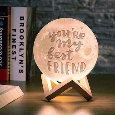 Personalised 3D Moon Lamp in 3 colours for Best Friend
