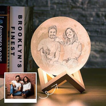 Personalised 3D Moon Lamp in 3 colours for Best Friend