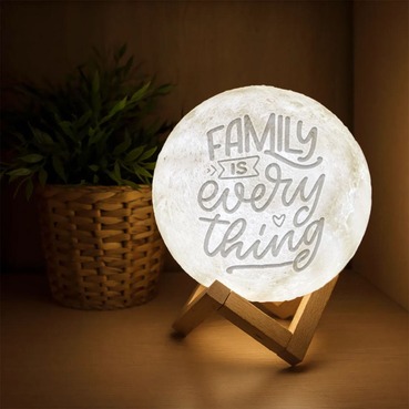 Personalised 3D Moon Lamp in 16 Colours for Family