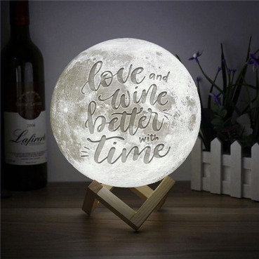 Personalised 3D Moon Lamp in 16 Colours for Couple