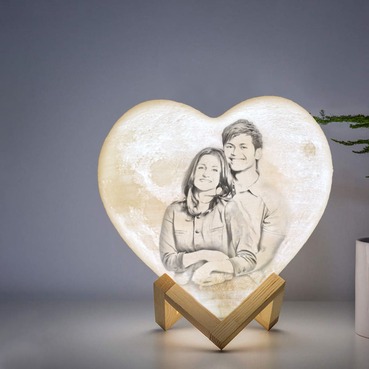 Personalised Heart Lamp 3 Colour Romantic Gift for Couples Aniversary message