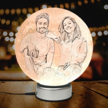 Personalized 3D Rotating Moon Lamp Gift for Best Friend