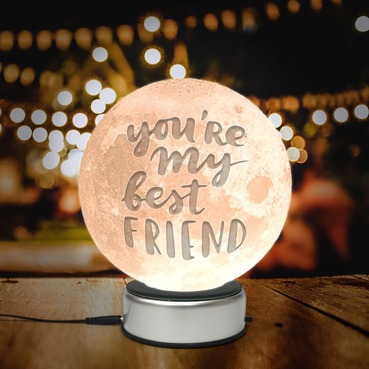 Personalised 3D Rotating Moon Lamp in 16 colours for Best Friend.back
