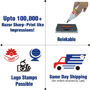 Customised Self Inking Dater Stamps 50x30mm